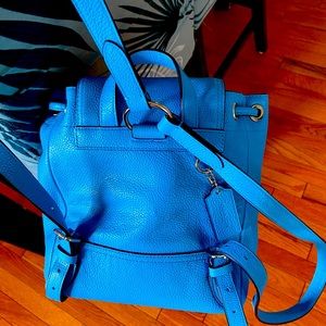Coach mini backpack Blue Leather